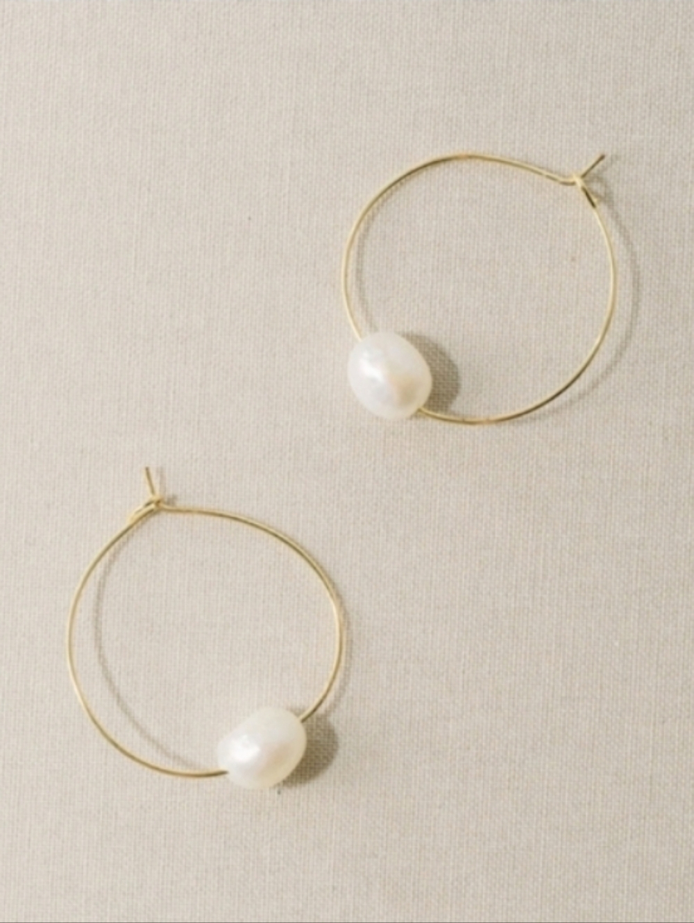 Anthropologie Real Pearl Hoop Earrings